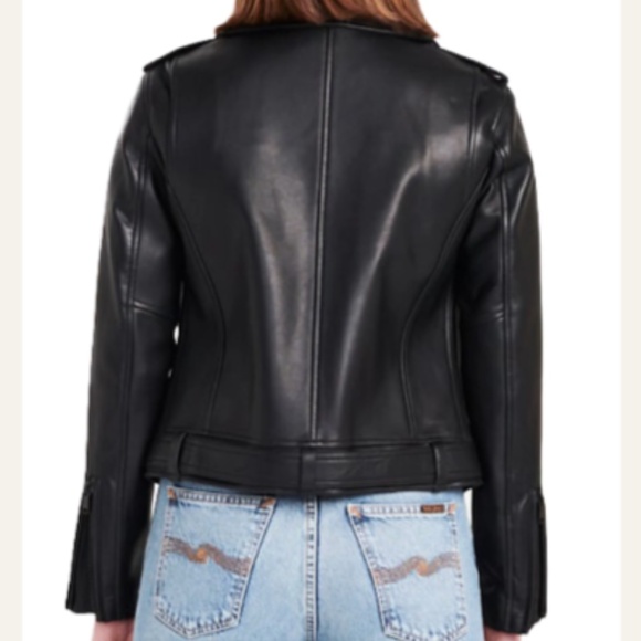 Leather Biker Jacket with Matte Black Hardware from Ena Pelly - Picture 4 of 14